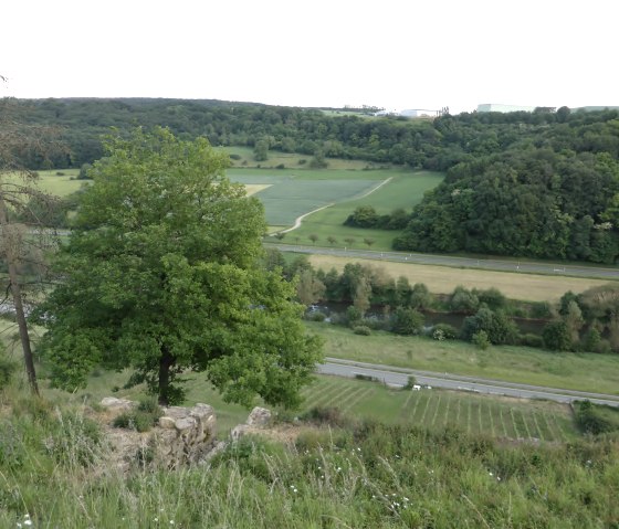 Blick auf das Sauertal und den jungen Wingert zwischen Echternacherbrück und MInden, © Elke Wagner, Felsenland Südeifel Tourismus GmbH