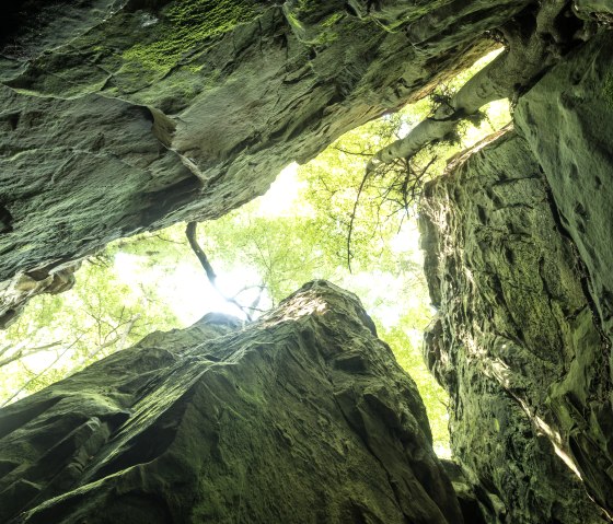 blick-nach-oben-in-der-teufelsschlucht, © Felsenland Südeifel Tourismus GmbH