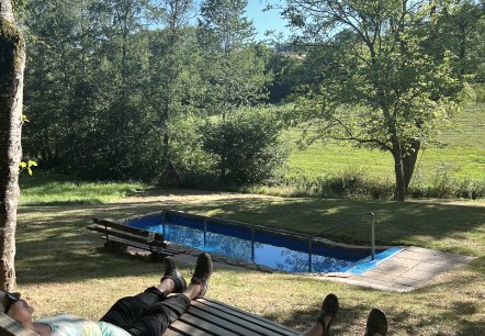 Water treading pool with lounger, © Felsenland Südeifel Tourismus GmbH, A. C.  Krebs