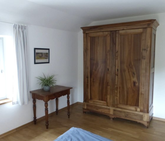 Blaue Ferienwohnung - Schlafzimmer, © Irreler Mühle Ferienwohnungen & -häuser